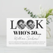 Look Who's 50, 50. Einladung mit Foto Brauch (Stehend Vorderseite)