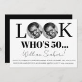 Look Who's 50, 50. Einladung mit Foto Brauch (Vorne/Hinten)