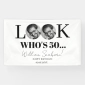 Look Who's 50, 50. Einladung mit Foto Brauch Banner (Horizontal)