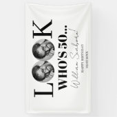 Look Who's 50, 50. Einladung mit Foto Brauch Banner (Vertikal)