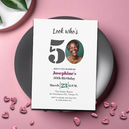 Look who's 50! Birthday Party Photo Einladung