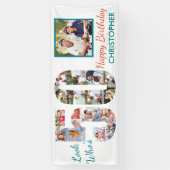 Look Who's 50 Foto Collage 50 th Birthday Party Banner (Vertikal)