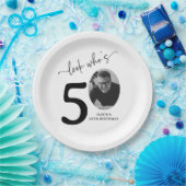 Look Who's 50! Modern Photo 50th Birthday Pappteller (Party)