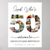 look who's 50 years old birthday photo collage poster (Vorne)