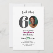 Look who's 60! Birthday Party Photo Einladung (Vorderseite)