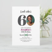 Look who's 60! Birthday Party Photo Einladung (Stehend Vorderseite)