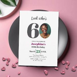 Look who's 60! Birthday Party Photo Einladung