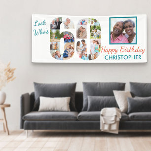 Look Who's 60 Foto Collage 60. Geburtstagsparty Banner
