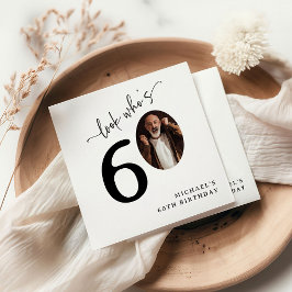Look Who's 60! Modern Photo 60th Birthday Serviette