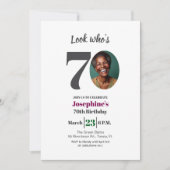 Look who's 70! Birthday Party Photo Einladung (Vorderseite)