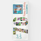 Look Who's 70 Foto Collage 70 th Birthday Party Banner (Vertikal)