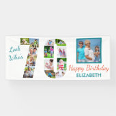 Look Who's 70 Foto Collage 70 th Birthday Party Banner (Horizontal)
