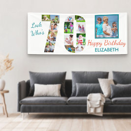 Look Who's 70 Foto Collage 70 th Birthday Party Banner
