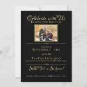 Look Who's 75 Foto Gold Black Einladung (Rückseite)