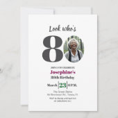 Look who's 80! Birthday Party Photo Einladung (Vorderseite)