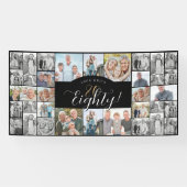 Look Who's 80 Happy Birthday Photo Collage Party  Banner (Horizontal)