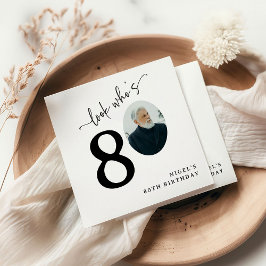 Look Who's 80! Modern Photo 80th Birthday Serviette