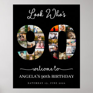 Look Who's 90 Customizable Foto Collage - Symbol Poster