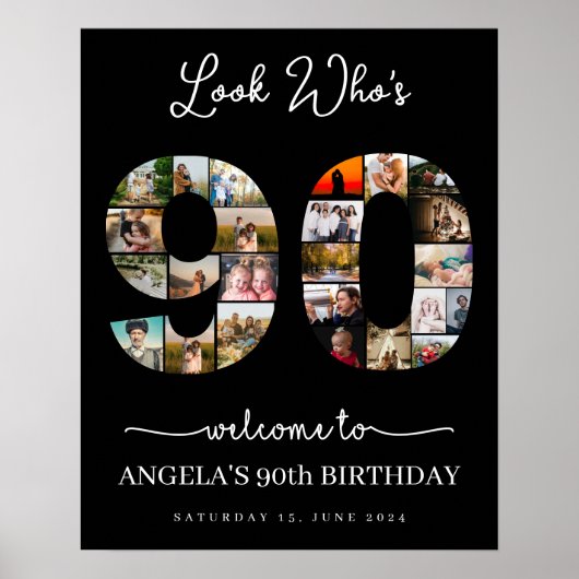 Look Who's 90 Customizable Foto Collage - Symbol Poster (Vorne)