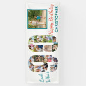 Look Who's 90 Foto Collage 90 th Birthday Party Banner (Vertikal)