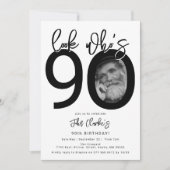 Look who's 90 | Photo 90th Birthday Invitation Einladung (Vorderseite)