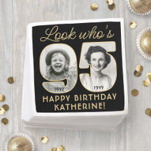 Look Who's 95 Black & Gold Happy Geburtstag 2 Foto