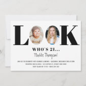 Look Who's Birthday Funny Foto Einladung (Vorderseite)