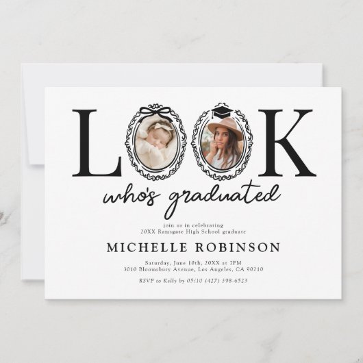 Look Whos Graduated Photo Graduation Party Einladung (Vorderseite)