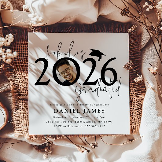 Look who's Graduated Photo Graduation Party Einladung