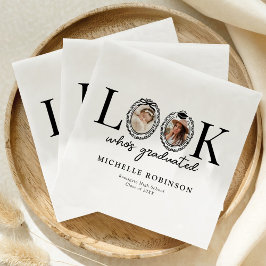 Look Who's Graduated Photo Graduation Party Serviette