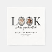 Look Who's Graduated Photo Graduation Party Serviette (Vorderseite)