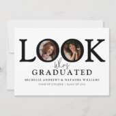 Look Who's Graduated Photo Joint Graduation Ankündigung (Vorderseite)