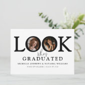 Look Who's Graduated Photo Joint Graduation Ankündigung (Stehend Vorderseite)
