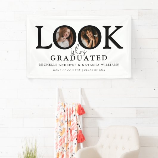 Look who's Graduated Photo Joint Graduation Party Banner (Insitu)