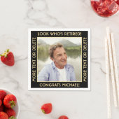 Look Who's Rent Black & Gold Rentirement Foto Serviette (Beispiel)