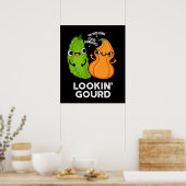 Lookin Gourd Funny Veggie Pun Dark BG Poster (Küche)