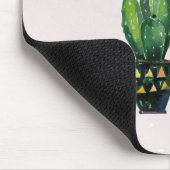 Lookin Scharfes | erröten rosa Marmor und Kaktus Mousepad (Ecke)