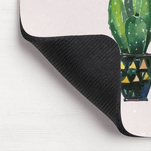 Lookin Scharfes | erröten rosa Marmor und Kaktus Mousepad (Ecke)