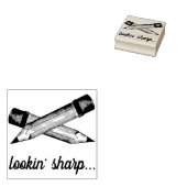 Lookin' Sharp Yellow #2 Pencil School Writing Gummistempel (Stempel)