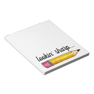 Lookin' Sharp Yellow #2 Pencil School Writing Notizblock