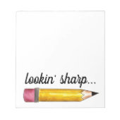 Lookin' Sharp Yellow #2 Pencil School Writing Notizblock (Vorderseite)