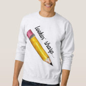 Lookin' Sharp Yellow #2 Pencil School Writing Sweatshirt (Vorderseite)