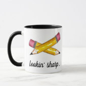 Lookin' Sharp Yellow #2 Pencil School Writing Tasse (Links)