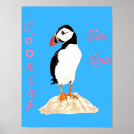 Looking for some love Puffin  Poster