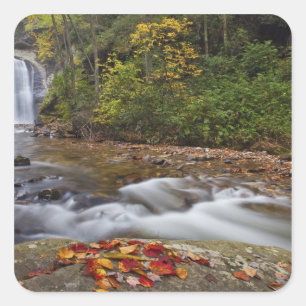 Looking Glass Falls im Pisgah National Quadratischer Aufkleber