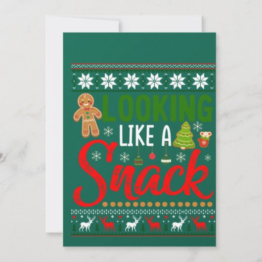 Looking Like A Snack Funny Christmas Cookie Ugly Einladung (Vorderseite)