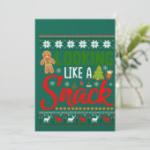 Looking Like A Snack Funny Christmas Cookie Ugly Einladung (Stehend Vorderseite)