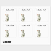 Looking Up Cat -3 | Personalized Custom Text Quadratischer Aufkleber (Blatt)