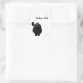 Looking Up Cat -4 | Personalized Custom Text Quadratischer Aufkleber (Tasche)