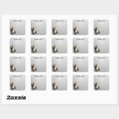 Looking Up Cat -5 | Personalized Custom Text Quadratischer Aufkleber (Blatt)
